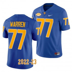 Carter Warren Pitt Panthers 2022-23 Limited Football Jersey Men's Royal #77 Uniform
