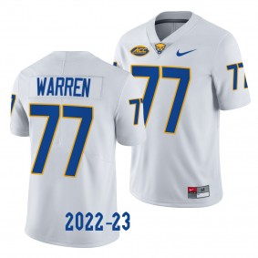 Pitt Panthers Carter Warren Jersey 2022-23 Limited Football White #77 Men's Shirt