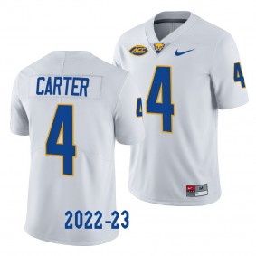 Pitt Panthers Daniel Carter Jersey 2022-23 Limited Football White #4 Men's Shirt