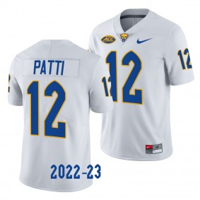 Pitt Panthers Nick Patti Jersey 2022-23 Limited Football White #12 Men's Shirt