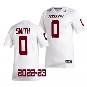 Texas A&M Aggies Ainias Smith Jersey 2022-23 College Football White #0 Men's Shirt
