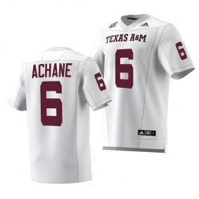 Devon Achane Texas A&M Aggies #6 White Jersey 2022-23 Premier Strategy Men's Football Uniform