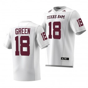 Donovan Green Texas A&M Aggies #18 White Jersey 2022-23 Premier Strategy Men's Football Uniform