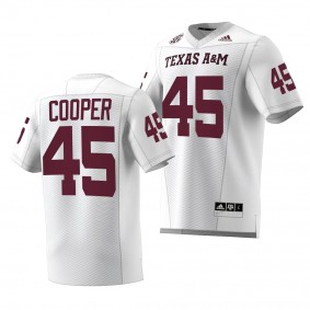 Edgerrin Cooper Texas A&M Aggies #45 White Jersey 2022-23 Premier Strategy Men's Football Uniform