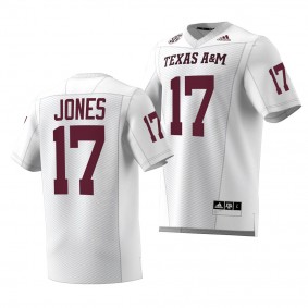 Jaylon Jones Texas A&M Aggies #17 White Jersey 2022-23 Premier Strategy Men's Football Uniform