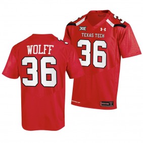 Texas Tech Red Raiders #36 Trey Wolff 2022-23 College Football Red Jersey Men's
