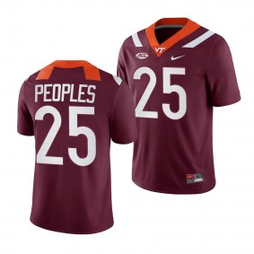 Nasir Peoples Virginia Tech Hokies #25 Maroon Jersey 2022-23 College Football Men's NIL Replica Uniform