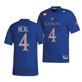 Kansas Jayhawks Devin Neal Jersey 2022 College Football Royal #4 NIL Replica Men's Shirt