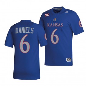 Kansas Jayhawks Jalon Daniels Jersey 2022 College Football Royal #6 NIL Replica Men's Shirt