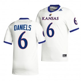 Jalon Daniels Kansas Jayhawks 2022 Premier Football Jersey Men's White #6 Uniform
