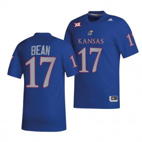 Kansas Jayhawks Jason Bean Jersey 2022 College Football Royal #17 NIL Replica Men's Shirt