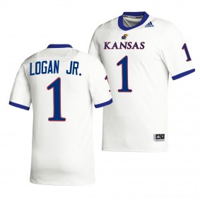 Kenny Logan Jr. Kansas Jayhawks 2022 Premier Football Jersey Men's White #1 Uniform