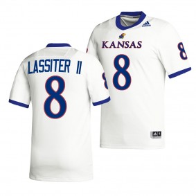 Kwamie Lassiter II Kansas Jayhawks 2022 Premier Football Jersey Men's White #8 Uniform