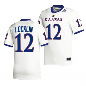 Torry Locklin Kansas Jayhawks 2022 Premier Football Jersey Men's White #12 Uniform