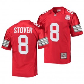 Ohio State Buckeyes #8 Cade Stover 2022 100th Anniversary Scarlet Throwback Jersey Men's