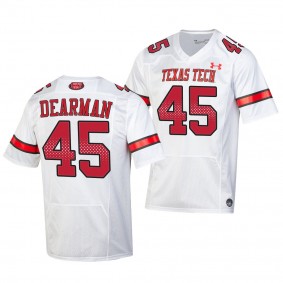 Texas Tech Red Raiders #45 Drew Dearman 2022 Throwback Replica White Football Jersey Men's