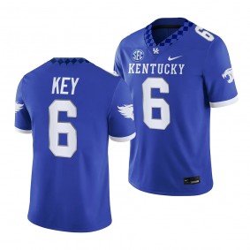Kentucky Wildcats #6 Dane Key 2023 Home Blue Game Football Jersey Men's