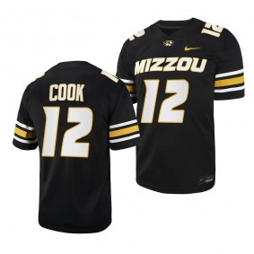 Missouri Tigers Brady Cook NIL Football Jersey #12 Black 2023 Game Uniform