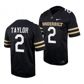 Vanderbilt Commodores Walter Taylor Home Football Jersey #2 Black 2023 Replica Uniform