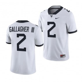 Rodney Gallagher III West Virginia Mountaineers College Football #2 Jersey Men's White 2023 Game Uniform