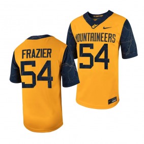 West Virginia Mountaineers Country Roads Zach Frazier #54 Gold Men's Football Game Jersey