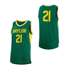 #21 Baylor Bears Nike Replica Basketball Jersey Green