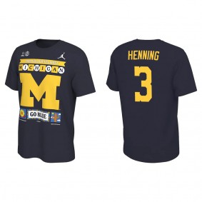 A.J. Henning Michigan Wolverines Navy College Football Playoff 2022 Fiesta Bowl Illustrated T-Shirt