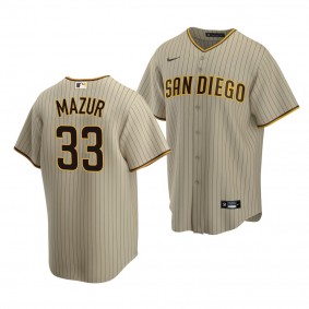 Adam Mazur San Diego Padres 2022 MLB Draft Jersey Brown Alternate Replica
