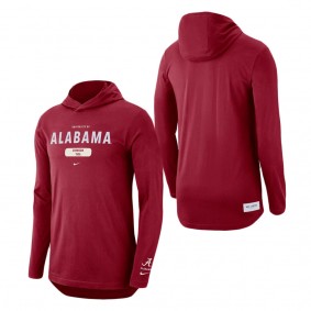 Alabama Crimson Tide Nike Team Stack Tri-Blend Performance Long Sleeve Hoodie T-Shirt Crimson