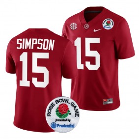 Alabama Crimson Tide 2024 Rose Bowl Ty Simpson #15 Crimson Men's College Football Playoff Jersey