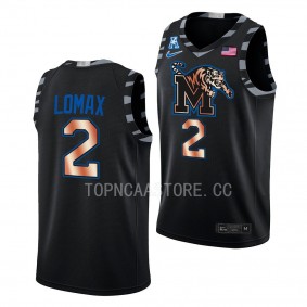 Alex Lomax #2 Memphis Tigers Copper College Basketball Jersey Black