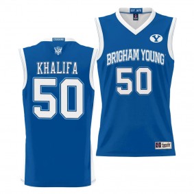 BYU Cougars Aly Khalifa Royal #50 NIL Basketball Jersey Lightweight Unisex