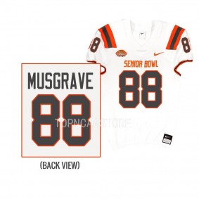 Luke Musgrave 2023 Senior Bowl American team #88 White Jersey Oregon State Beavers Men's Uniform