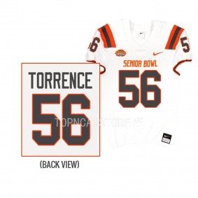 O'Cyrus Torrence 2023 Senior Bowl American team #56 White Jersey Florida Gators Men's Uniform