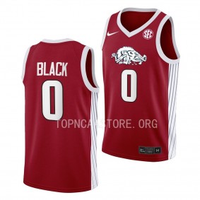 Arkansas Razorbacks Anthony Black Road College Basketball uniform Red #0 Jersey 2023-24