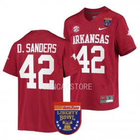 Arkansas Razorbacks 2022 Liberty Bowl Drew Sanders #42 Cardinal Men's College Football Jersey
