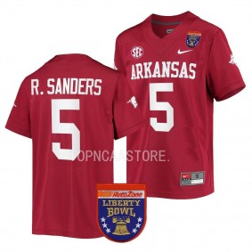 Arkansas Razorbacks 2022 Liberty Bowl Raheim Sanders #5 Cardinal Men's College Football Jersey