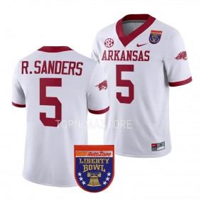 Raheim Sanders Arkansas Razorbacks 2022 Liberty Bowl College Football Jersey Men's White #5 Uniform