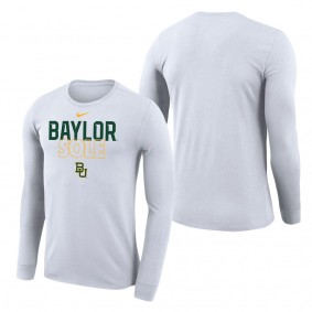 Baylor Bears On Court Bench Long Sleeve T-Shirt White