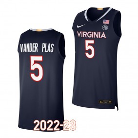 Ben Vander Plas Virginia Cavaliers #5 Navy College Basketball Jersey 2022-23 Replica