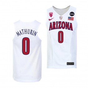 Arizona Wildcats Bennedict Mathurin #0 White Replica Jersey 2021-22 College Basketball