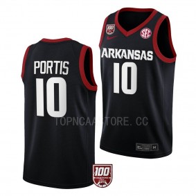 Arkansas Razorbacks Bobby Portis Black #10 College Basketball Jersey 100 Season