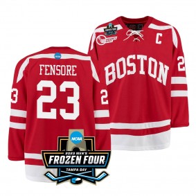 Domenick Fensore Boston University Scarlet 2023 NCAA Frozen Four Ice Hockey Jersey