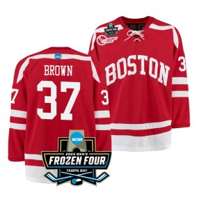 Boston University Matt Brown 2023 NCAA Frozen Four Scarlet Ice Hockey Jersey