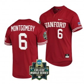 Braden Montgomery Stanford Cardinal #6 Cardinal 2022 College World Series Baseball Jersey