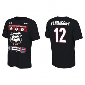 Brock Vandagriff Georgia Bulldogs Black College Football Playoff 2022 Peach Bowl Illustrated T-Shirt