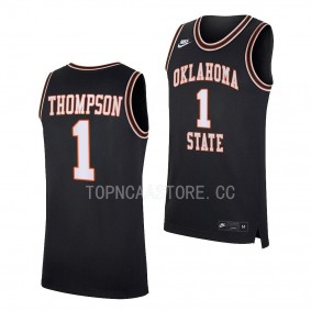 Bryce Thompson Oklahoma State Cowboys #1 Black Retro Basketball Jersey 2022-23 Replica