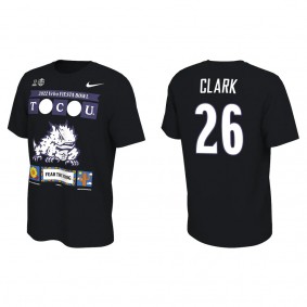 Bud Clark TCU Horned Frogs Black College Football Playoff 2022 Fiesta Bowl Illustrated T-Shirt
