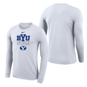 BYU Cougars On Court Bench Long Sleeve T-Shirt White
