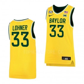 Caleb Lohner Baylor Bears #33 Gold College Basketball Jersey 2022-23